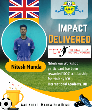 Nitesh our Workshop participant has been rewarded 100% scholarship for trials by FCV International Academy, UK